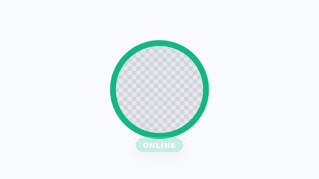 Green Circular Profile Picture Frame with Online Status Indicator for Social Media.