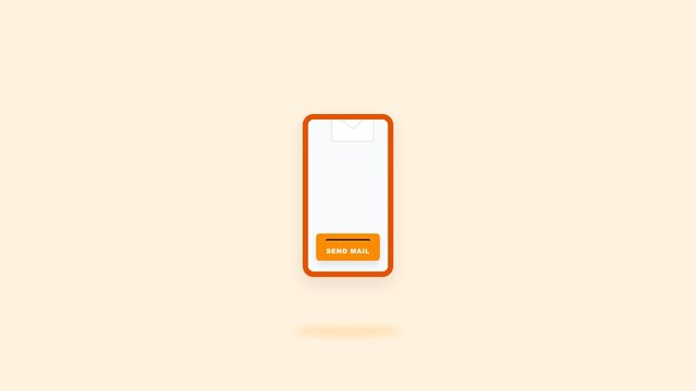 Minimalist 3D Smartphone Animation with Pulsing Notification Button.