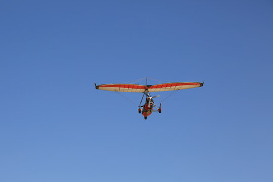 Tourists flying gliders at the scenic spot