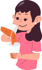 Fototapeta premium Cheerful Girl Drinking a Healthy Fruit Smoothie