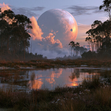sunrise over the river