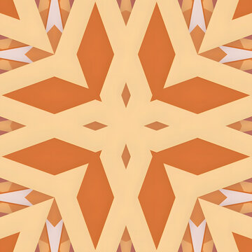 Stylish Abstract Orange Geometric Star Pattern