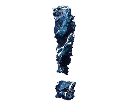 Blue stone question mark isolated on transparent background