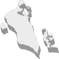 3D map dimension - continent Asia country Bahrain © badrpost