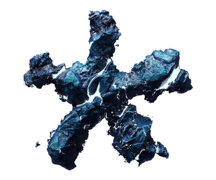 Blue stone percent sign isolated on transparent background