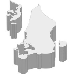3D map dimension - continent Asia country Bahrain © badrpost