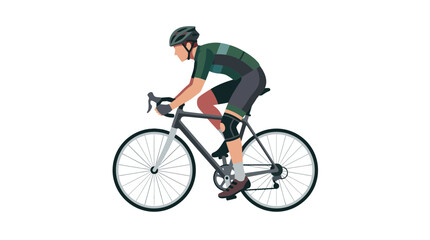 Fototapeta premium Cyclist Riding Bicycle Isolated