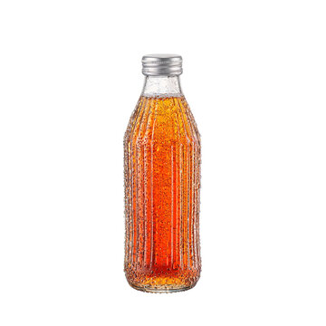 Cold drink with condensation on glass bottle isolated on transparent background png