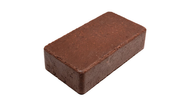 Single classic red clay brick isolated on transparent background for construction building