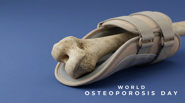 World Osteoporosis Day Concept Image, highlighting strong bones, nutrition, exercise, and osteoporosis awareness.
