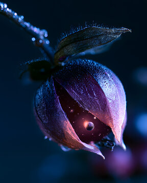 Frosted Purple Husk Opening to Reveal a Starry Universe