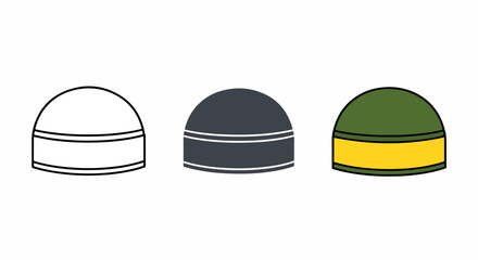 Obraz premium Military style helmet icon collection - Flat icon, outline, glyph, linear, logo template - SVG icon - Black Icon, PNG icon- Clipart, sticker - icon set