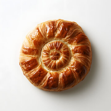 Overhead View of Golden Croissant Spiral Shell