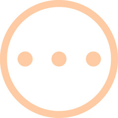 Naklejka premium Peach Three Dots Circle Button Icon Isolated on Transparent Background PNG Menu Vector Symbol