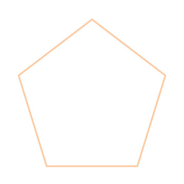 Peach Pentagon Outline Icon Isolated on Transparent Background PNG Geometric Vector Shape