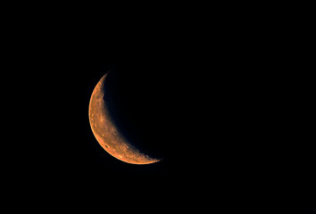 Crescent moon in the dark sky © naturelover