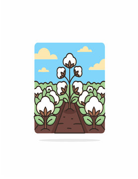 Cotton agriculture  Modern colorful flat vector icon