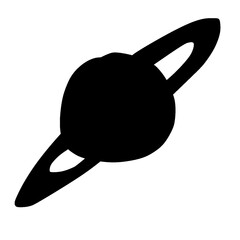Cute Childlike Saturn Planet Doodle Hand Drawn Illustration © MaulaZulfi