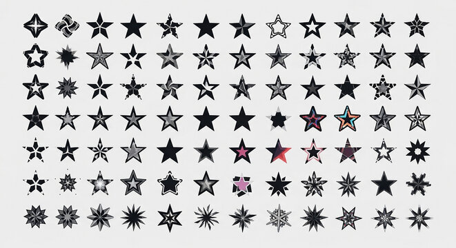 Comprehensive collection of grunge and distressed star shapes featuring various textures and artistic patterns distressed collection weathered