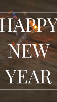 Flickering fairy lights on New Year Eve 4k