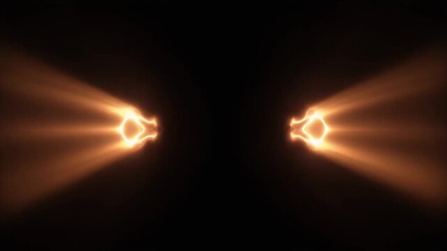Warm plasma splitting into two glowing fragments

