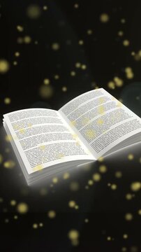 Animation of yellow glowing spots over open book