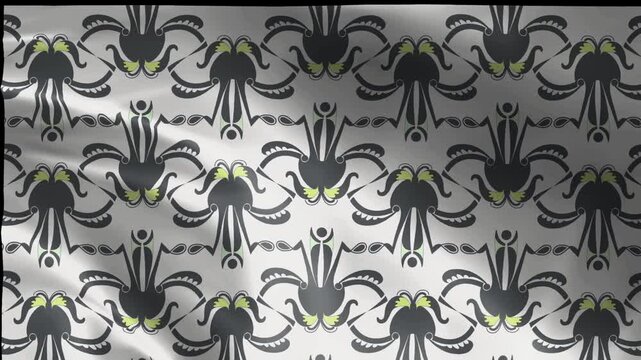 Classic black and white damask pattern motion background