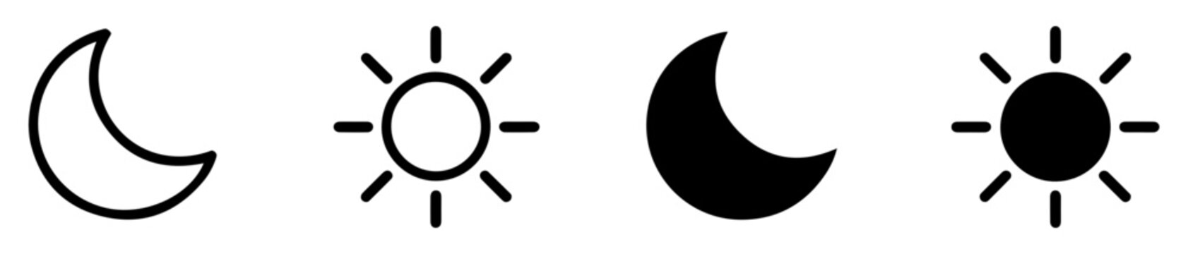 sun moon dark light mode icon set