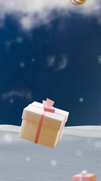 Animation of calendar with 25 number date and christmas decorations
