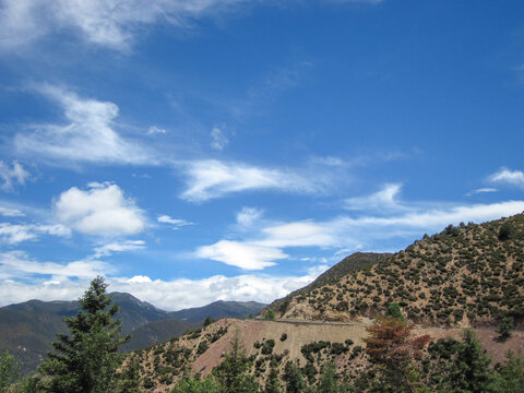 Beautiful mountain landscape under a clear blue sky