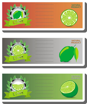 Fruit theme from set juicy delicious lime of various sizes