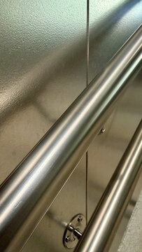 Brushed Metal Handrail Abstract Architectural Detail