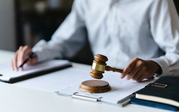 Lawyer analyzing on cases in law firm office