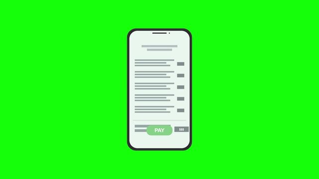 Mobile app interface showing payment list and pay button