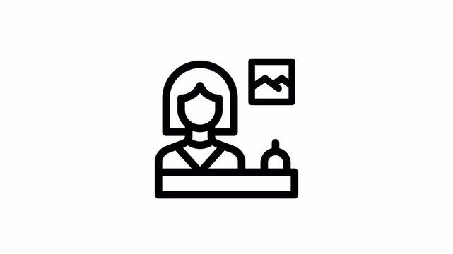 Reception Desk minimalist stroke animation
