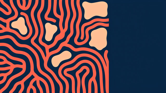 Abstract Coral Labyrinth Design Neon Ocean EPS Vector