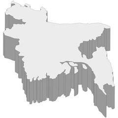 3D map dimension - continent Asia country Bangladesh © badrpost