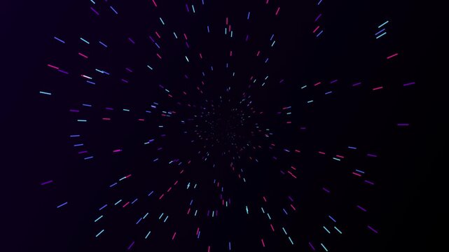 Hyperspace light speed travel animation, abstract cosmic star field background, futuristic interstellar warp drive effect, digital galaxy journey concept.