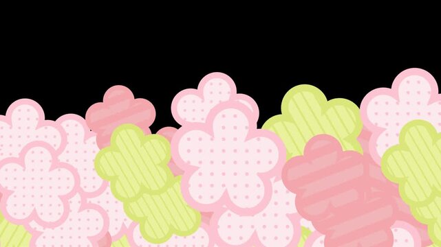 3種セット パステルカラーの花が降る画面切り替えトランジション