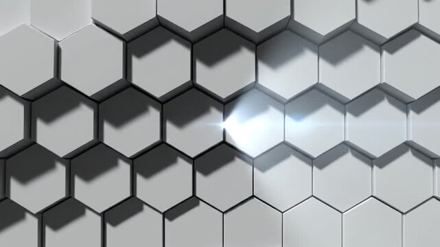 Abstract white geometric background with repeating hexagonal shapes
