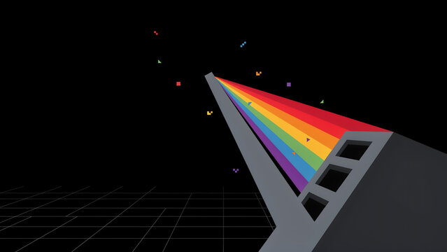 Abstract Rosetta Stone Splitting Digital Prism in Space