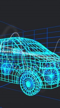 Digital global network concept with lines, nodes, and engineering data processing.