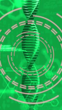 Animation of data processing over dna strands and scope scanning