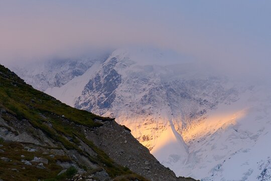 Sunrise at Base Camp of Bezengi, Kabardino Balkaria, Russia