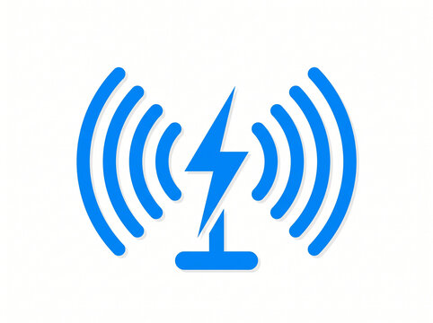 Fast wireless charging icon or energy signal symbol illustration isolated on white background