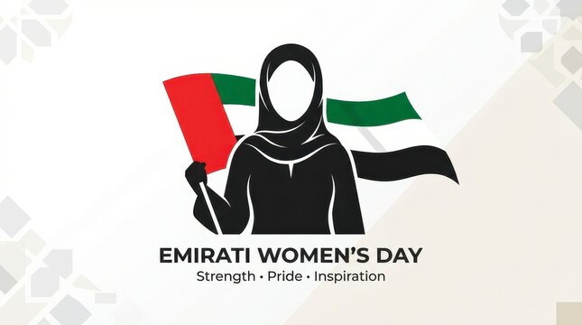 Emirati woman holding uae flag with pride