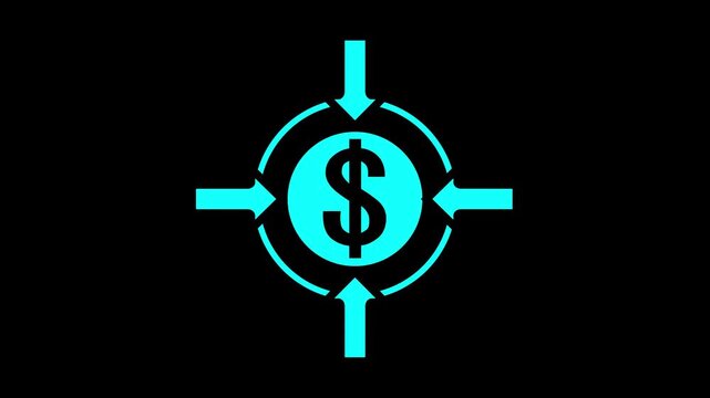 Financial management dollar symbol with arrow icon. dollar symbol.
