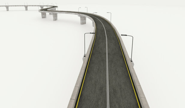 Concrete viaduct overpass and elevated roadway infrastructure design project perspective