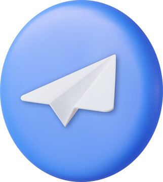 3d Telegram app icon symbols.
