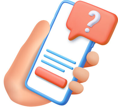 3d question mark icon and question button